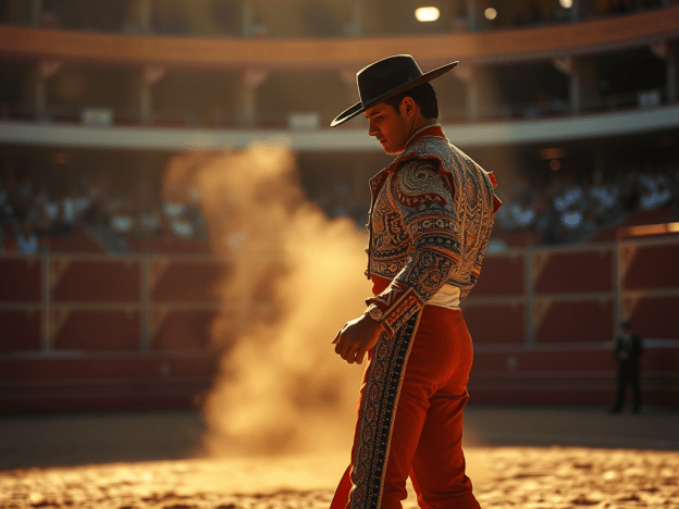 Imagen de un torero de perfil, esperando en una nube de polvo al toro que sirve para ilustrar el blog de Araceli López Echando un vistazo a … La Vida como un Ruedo