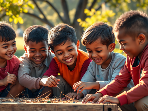 Niños jugando con sonrisas para ilustrar el blog escrito por Araceli López Echando un vistazo al… LIDERAZGO