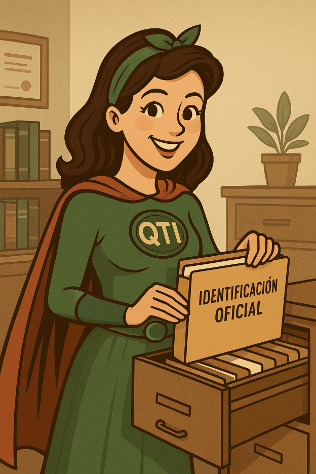 Kiu-tina archivando su INE en su file físico