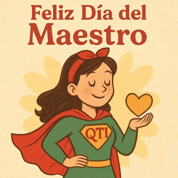 Kiu-Tina felicitando a los maestros en su día.