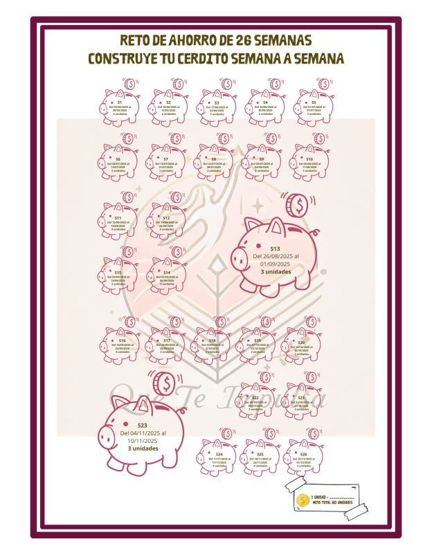 Reto de ahorro 26 semanas QTI